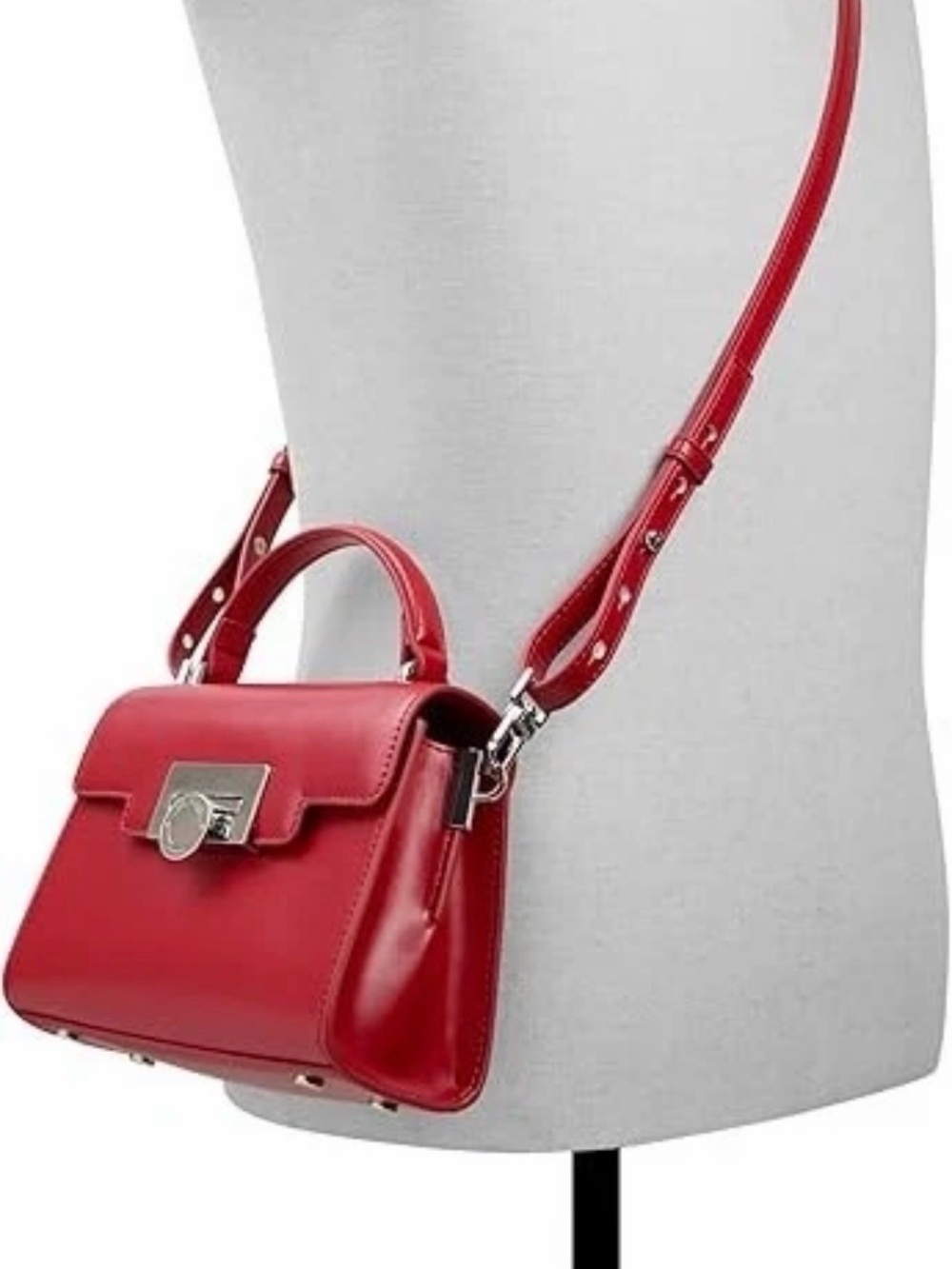 Ted Baker London Lili Red Top-Handle Satchel with Silver Hardware